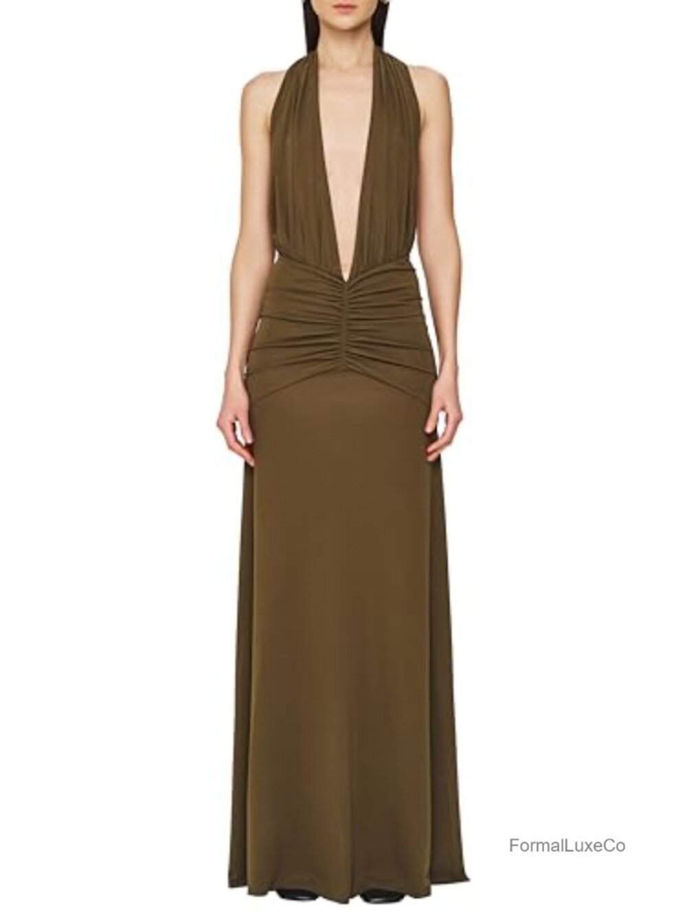 Ronny Kobo Maxi Halter Labelle Dress Sleeveless Jersey Formal